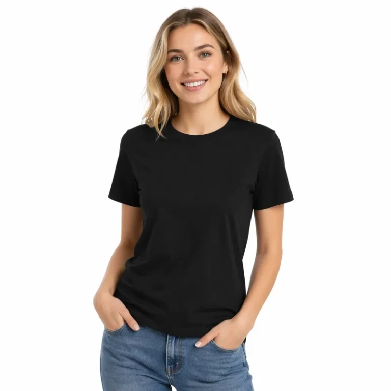 Womens-Crew-Neck-T-shirt-Summer-Knitted-UPF-50-Protection-Quick-Drying-Breathable-Anti-Wrinkle-Spandex-Cotton-Casual-Outdoor