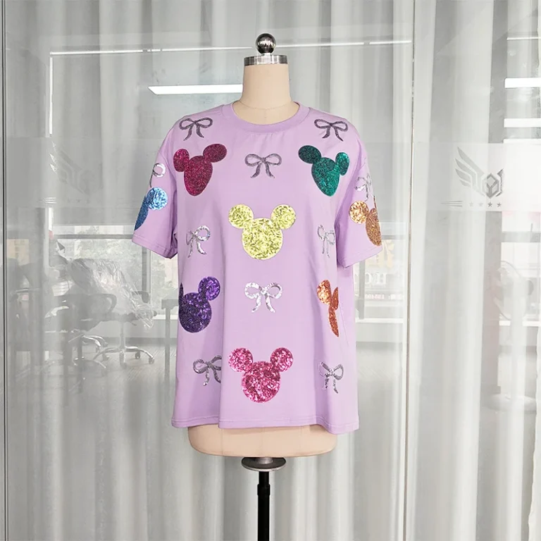 Womens-Custom-High-Quality-Oversized-Sequin-T-Shirt-Short-Sleeve-Loose-Fit-XXS-6XL-Summer-Casual-Shiny-Bow-Factory
