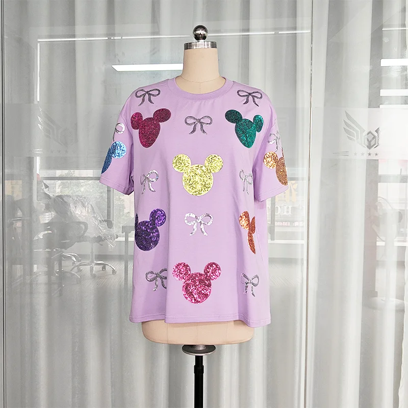 Womens-Custom-High-Quality-Oversized-Sequin-T-Shirt-Short-Sleeve-Loose-Fit-XXS-6XL-Summer-Casual-Shiny-Bow-Factory