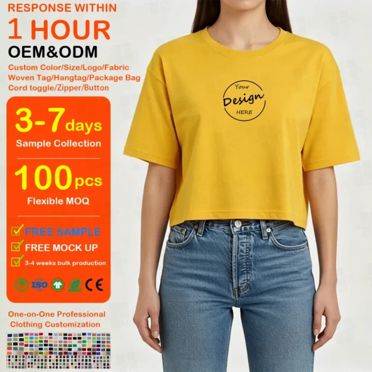 Womens-Custom-Logo-Cropped-Cotton-T-Shirt-Oversized-Short-Sleeve-Crewneck-Crop-Top-Casual-Streetwear-Graphic-Tee