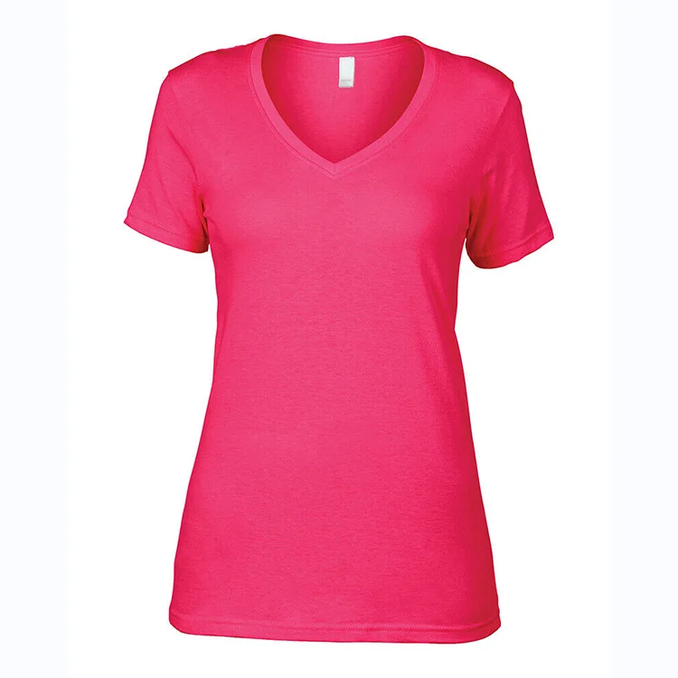 Womens-Deep-V-Neck-Plain-No-Brand-T-Shirts-Ladies-High-Quality-100-Cotton-Tshirts-for-Printing-in-Women
