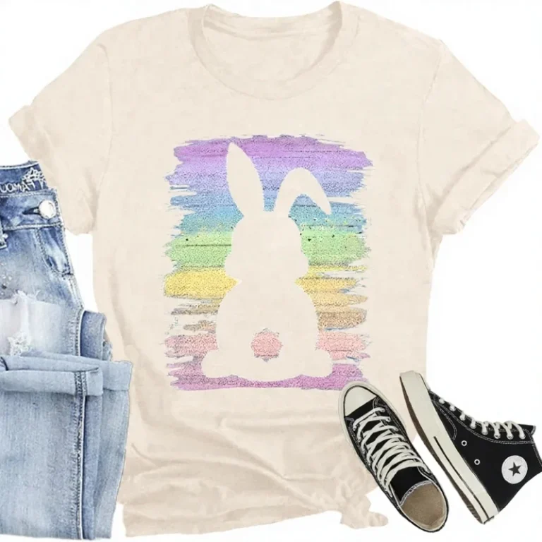 Womens-Easter-Bunny-Leopard-Print-T-Shirt-Short-Sleeve