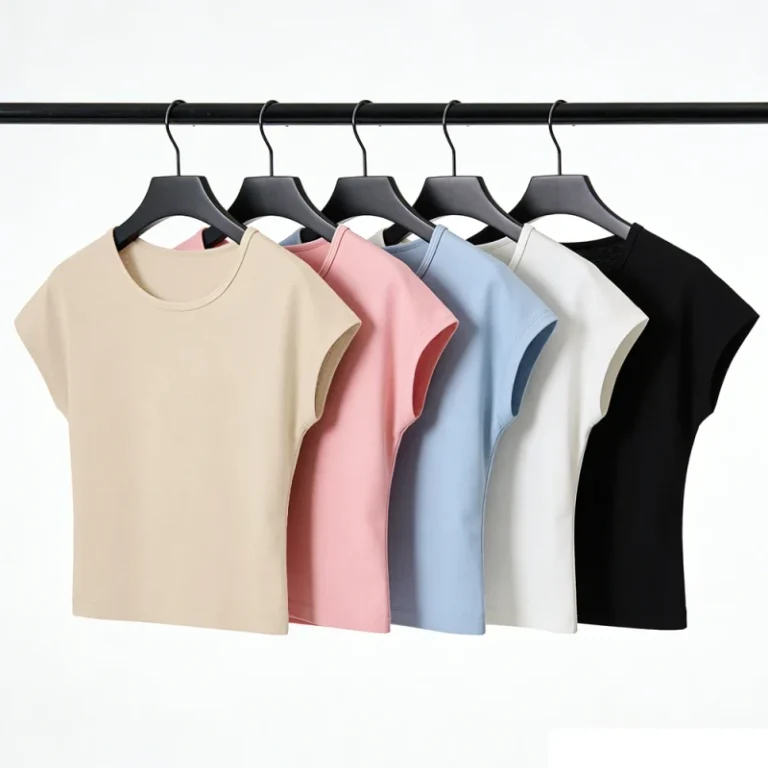 Womens-Fitted-Crop-Top-Cotton-Crew-Neck-Short-Sleeve-Tees-Customizable-Printing-Options-for