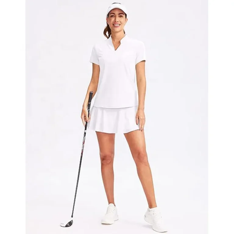 Womens-Golf-Polo-Shirt-V-Neck-Short-Sleeve-Collarless-Quick-Dry-Tennis-Running-T-Shirt-Golf-Tops-for-Women