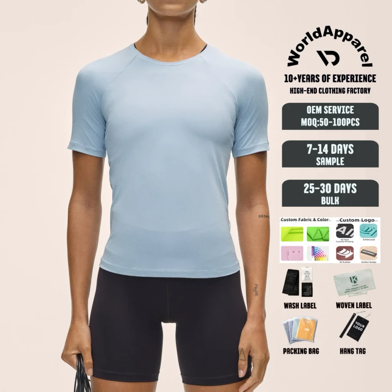 Womens-Knitted-Slim-Fitd-Crop-Top-Running-T-Shirt-Crew-Neck-Lightweight-Summer-Cropped-Tee-Activewear-t-Shirt-Women