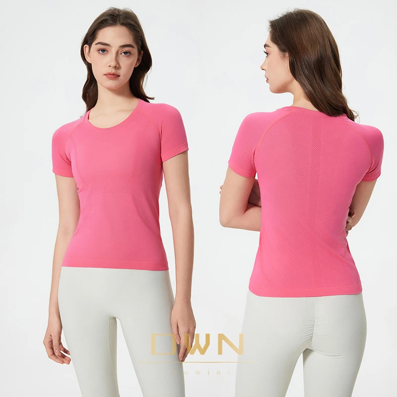 Womens-Lightweight-Summer-Yogawear-Quick-Drying-Thin-Cut-Pilates-Training-Fitness-T-Shirt-for-Running-Short-Sleeved-Yoga-Outfit