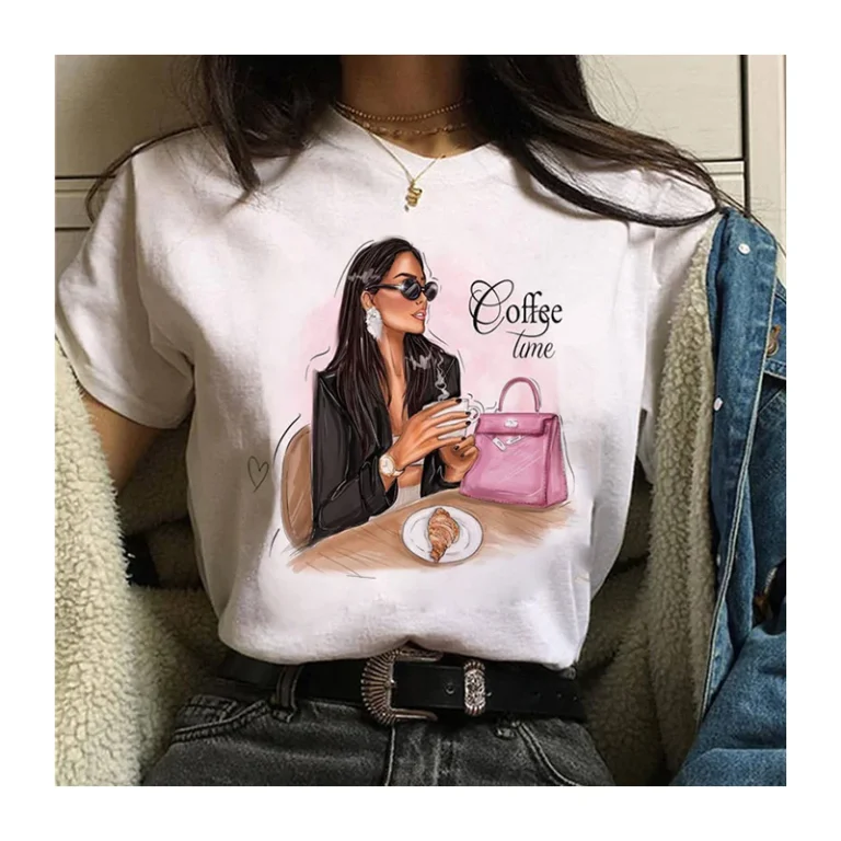Womens-Modal-Printed-White-O-neck-Plain-T-shirt-Girls-Casual-Pattern-Short-Sleeve-Lady-Blank-Loose-Street-Trend-T-shirt