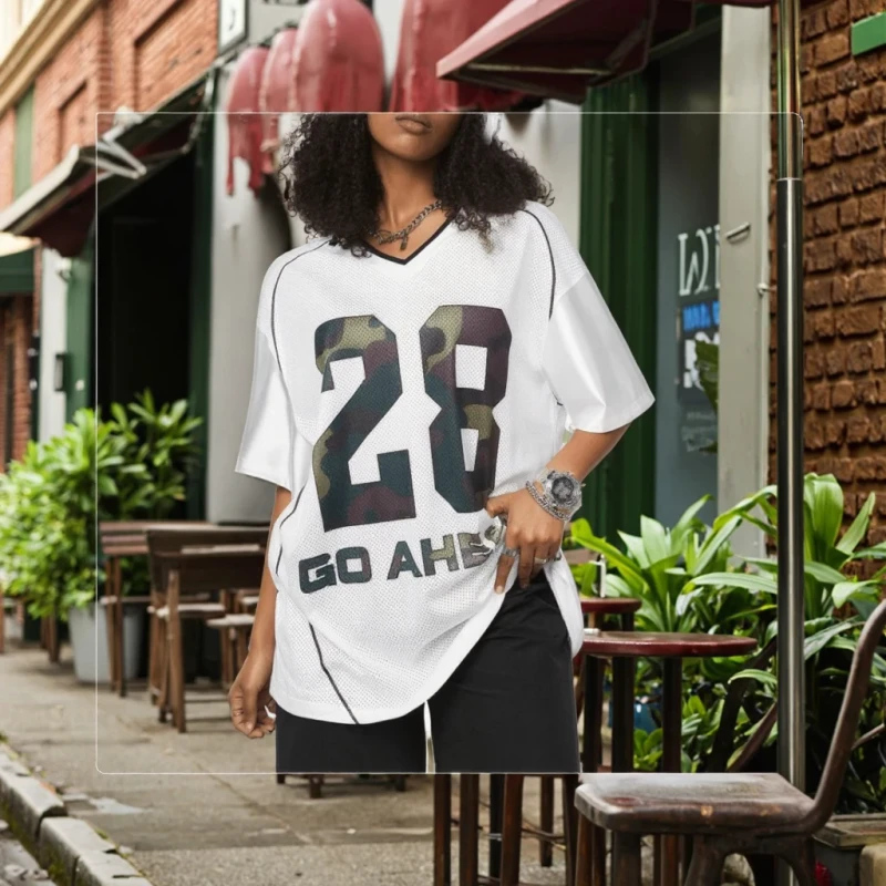 Womens-Oversized-V-Neck-Half-Sleeve-Summer-Tops-Casual-Loose-Fit-Long-Crop-Length-with-Digital-Printed-Letter-T-Shirt