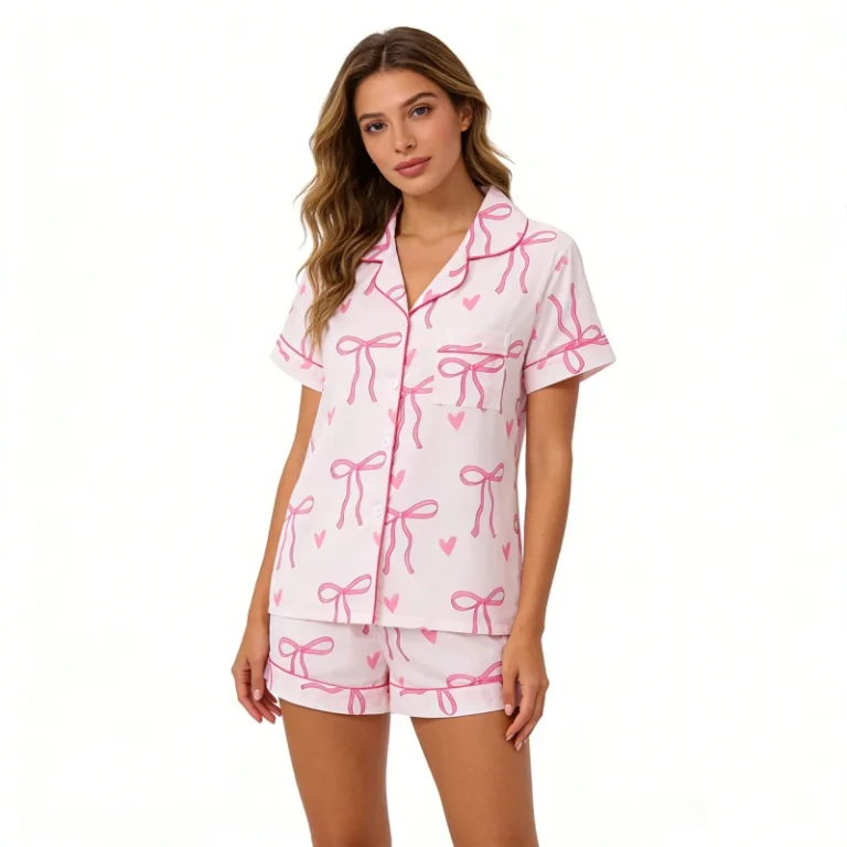 Womens-Plus-Size-Summer-2-Piece-T-Shirt-and-Shorts-Pajama-Set-Cute-Design