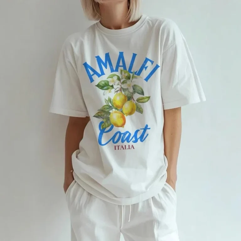Womens-Positano-Style-Lemon-Green-Tea-Print-Casual-Round-Neck-Short-Sleeve-T-shirt