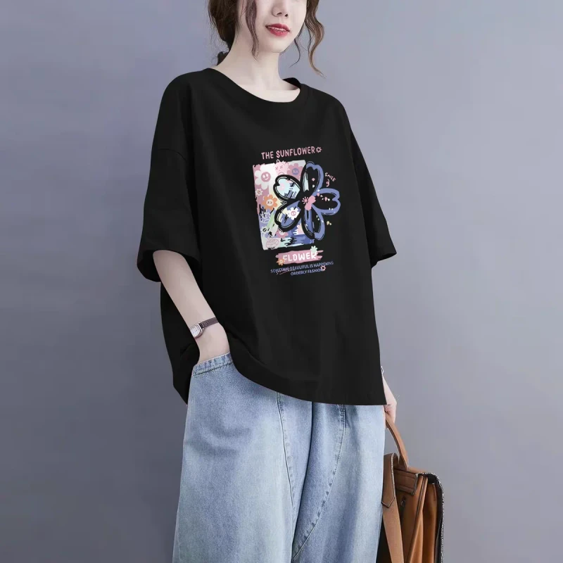 Womens-Printed-T-Shirt-Short-Sleeve-Cotton-Casual-Wear-OEM-Export-Oriented-Quality-Custom-Graphic-Design-1