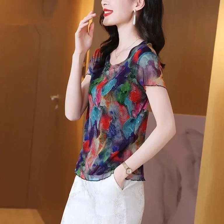 Womens-Round-Neck-Anti-Pilling-Sublimation-Printed-Solid-Casual-Quick-Dry-Breathable-Polyester-T-Shirts