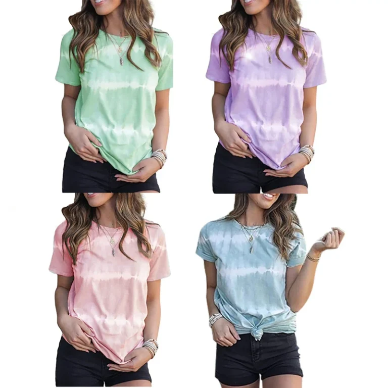 Womens-Short-Sleeve-O-Neck-Shirts-Loose-Casual-Tee-T-Shirt