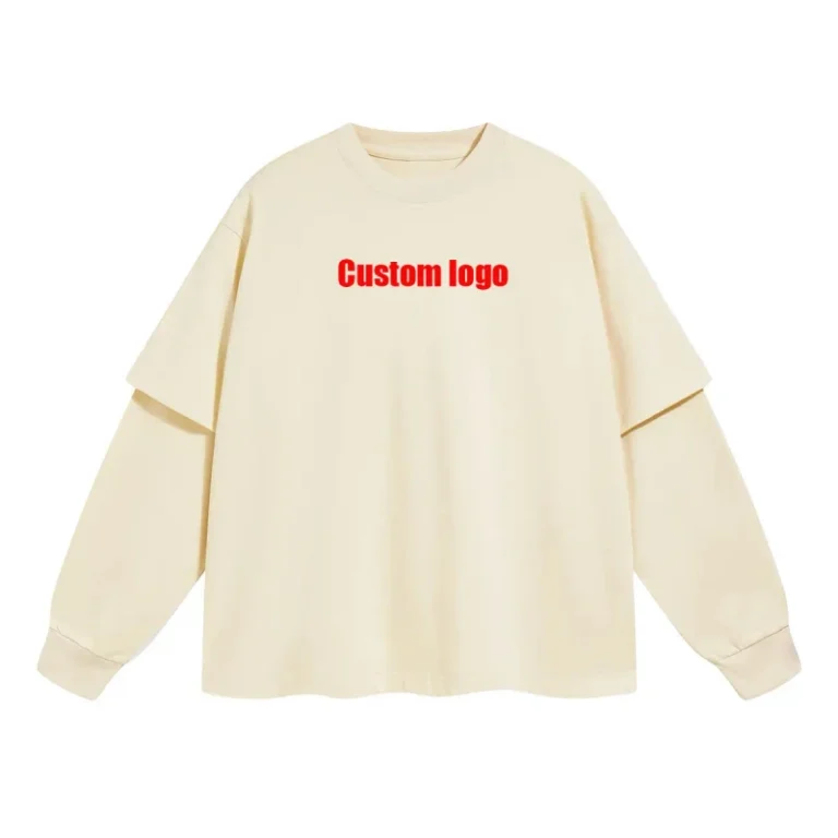 Womens-Slim-Fit-Casual-Streetwear-Double-Layer-Long-Sleeve-T-shirt-Crew-Neck-Eco-Friendly-Breathable-Jersey-Fabric-Silk-Screen