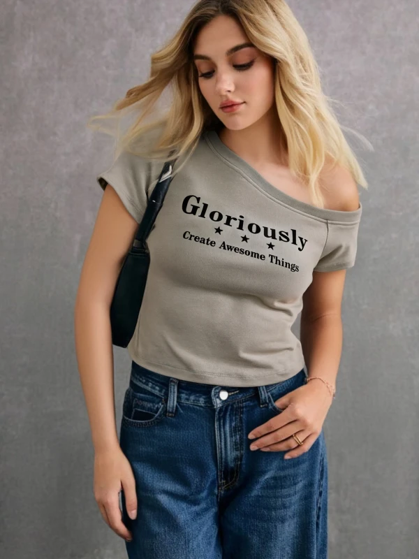 Womens-Slim-Fit-T-Shirts-Hot-Girl-Style-Breathable-Printed-Shoulder-Baring-Clothing-for-Summer-Letter-Decoration