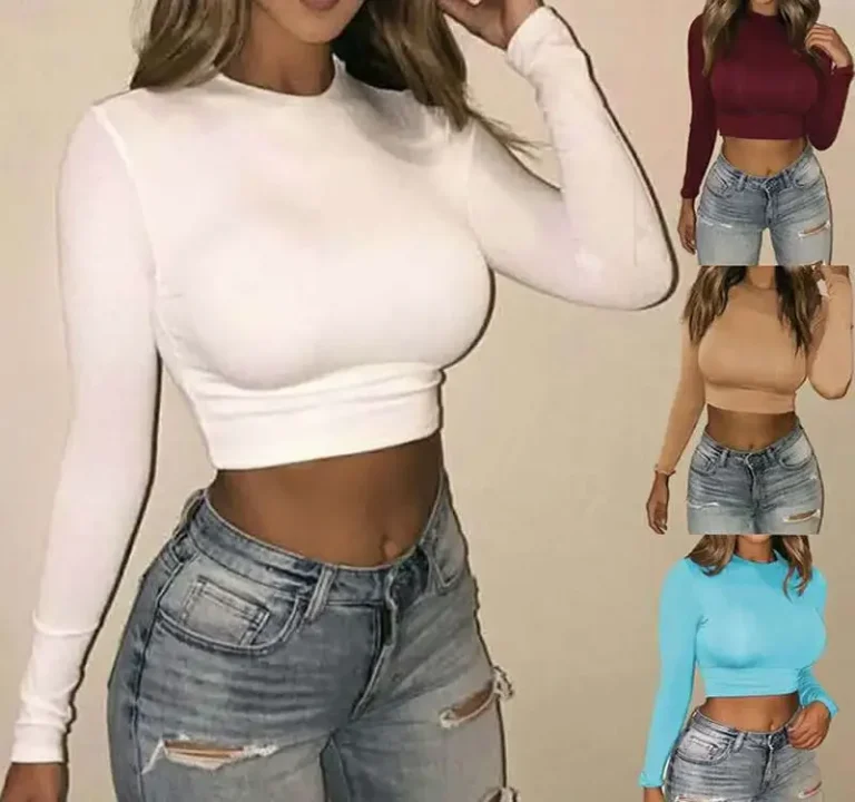 Womens-Summer-Crop-Tops-Custom-Logo-Print-Sexy-Long-Sleeve-Plain-Tight-Crop-Tops-with-Short-Length