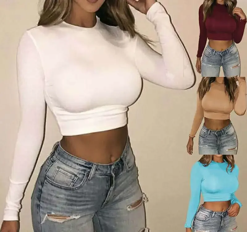 Womens-Summer-Crop-Tops-Custom-Logo-Print-Sexy-Long-Sleeve-Plain-Tight-Crop-Tops-with-Short-Length
