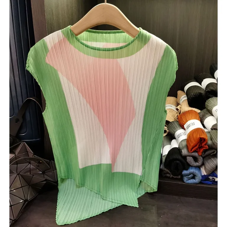 Womens-Summer-Wild-Slimming-Sleeveless-T-shirt-Sanzhai-Fashion-Irregular-Color-Matching-Printing-Top-Wear