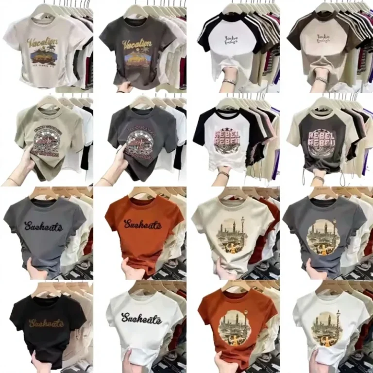 Womens-T-shirt-Short-Sleeved-Casual-Summer-Outfit-Printed-T-shirt