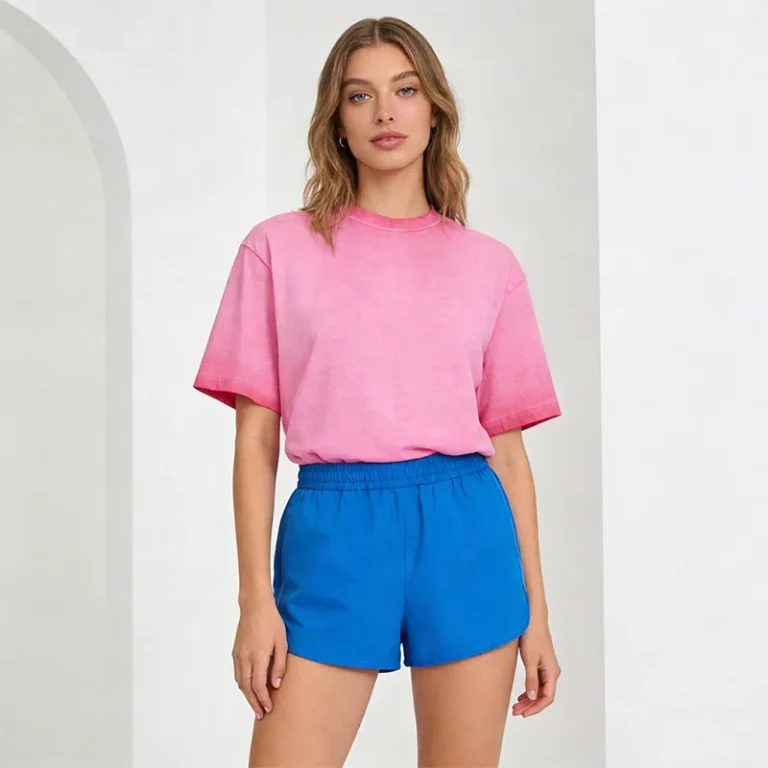 Womens-T-shirt-Vintage-Gradient-Pure-Cotton-Comfortable-and-Versatile-Top
