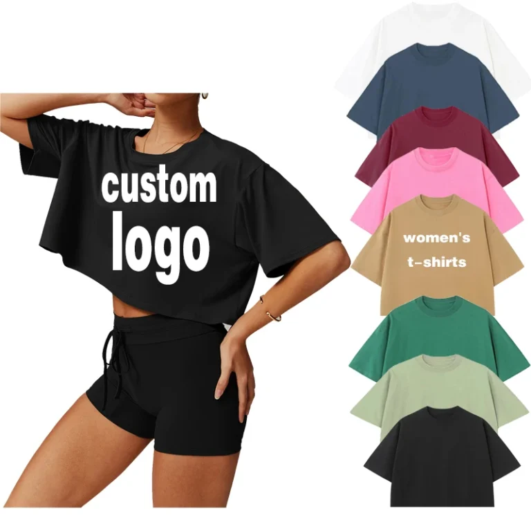 Womens-T-shirts-Crop-Top-High-Quality-Crop-Tops-Tee-Embroidered-Screen-Printing-DTG-Printed-Oversized-T-shirts