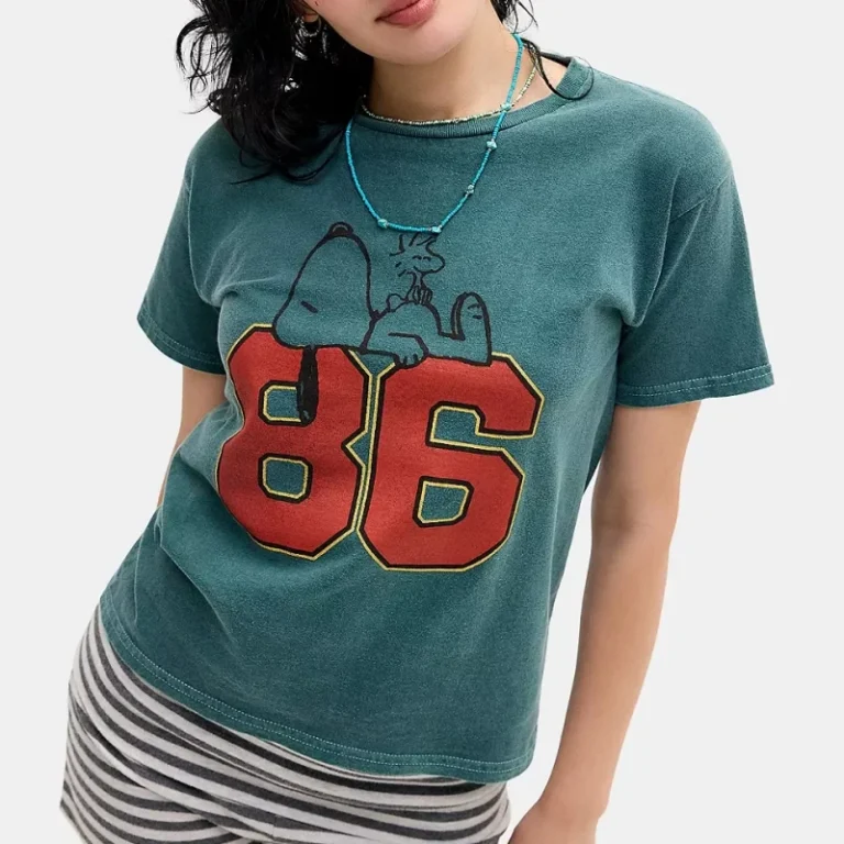Womens-Vintage-Washed-Cropped-T-Shirt-Teal-Green-Anime-Characters-Graphic-Print-Relaxed-Fit-Casual-Daily-Streetwear-Top