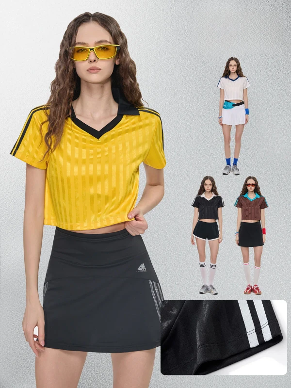 Womens-Y2K-Blokecore-Soccer-Jersey-Retro-V-Neck-Polo-T-Shirt-Contrast-Stripe-Crop-Top-Vintage-American-Streetwear