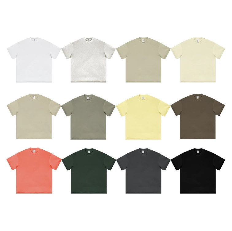 YKH-305GSM-High-Quality-Heavy-Weight-100-Cotton-Custom-Logo-Colorful-Oversize-Short-Sleeve-Kids-T-Shirt