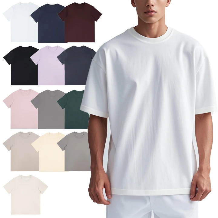 Your-Logo-Custom-Print-230Gsm-Tshirt-Drop-Shoulder-Tee-Shirt-Camisetas-Heavyweight-100-Cotton-T-Shirt-Man