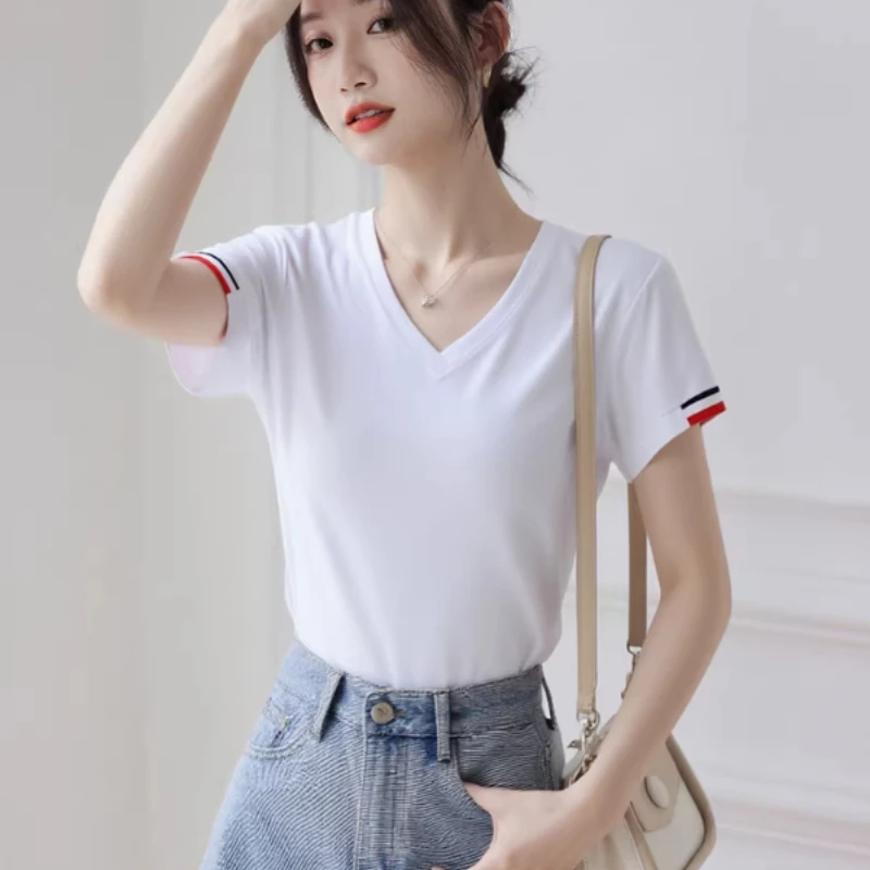 ZZH-YF2468-Summer-New-Womens-Short-sleeved-T-shirt-Casual-Versatile-Top